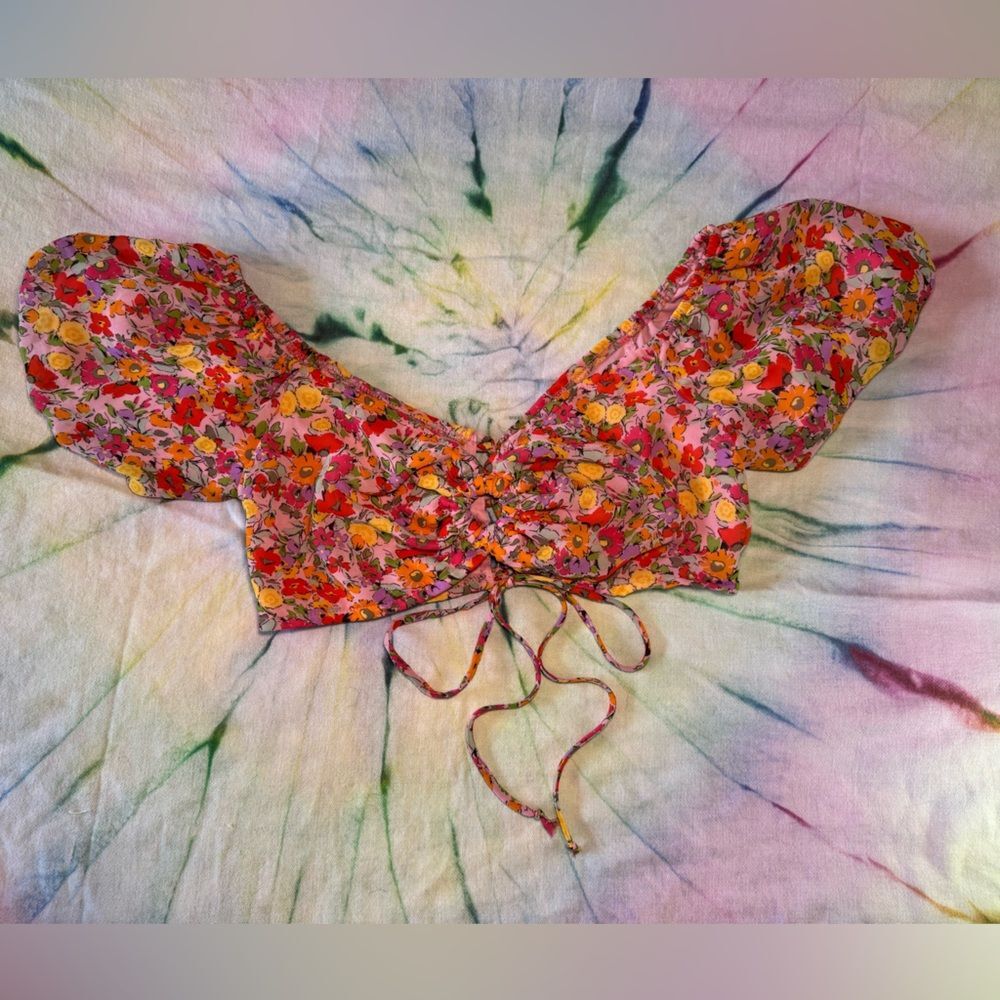 Wild Fable Summery Floral Festival Super Crop Top